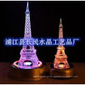 Modelo de cristal da construção da torre Eiffel 3d para presentes relativos à promoção ou decoração